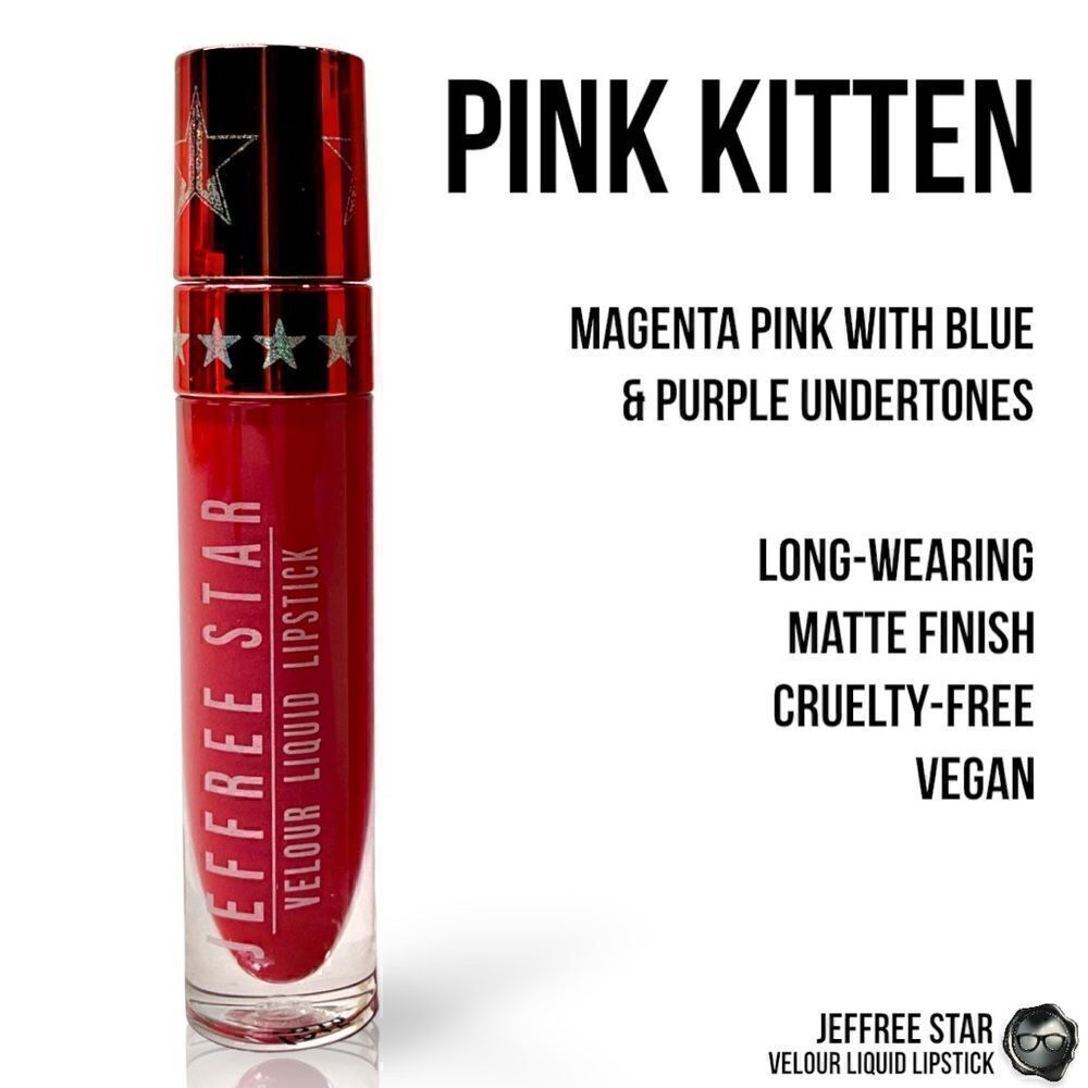 JEFFREE STAR VELOUR LIQUID LIPSTICK PINK KITTEN FULL PIGMENT LIP COLOR MAGENTA